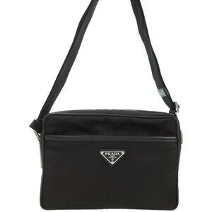 Prada Tessuto Crossbody messenger bag saffiano Leather Nero Black